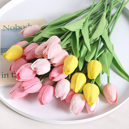 10Pcs PE Artificial Tulip Bouquet | Wedding Fake Flower Decor | Floral Arrangement Supplies