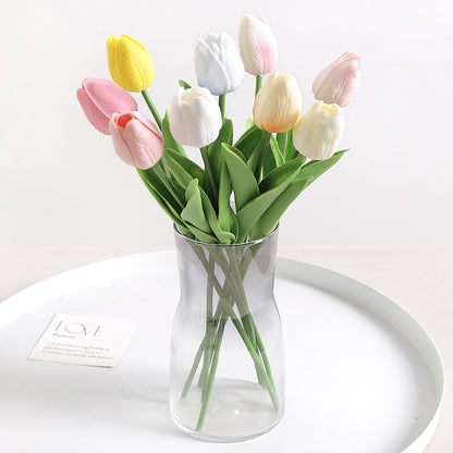 10Pcs PE Artificial Tulip Bouquet | Wedding Fake Flower Decor | Floral Arrangement Supplies