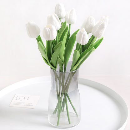 10Pcs PE Artificial Tulip Bouquet | Wedding Fake Flower Decor | Floral Arrangement Supplies