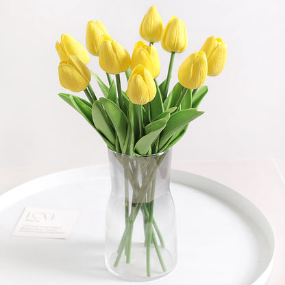 10Pcs PE Artificial Tulip Bouquet | Wedding Fake Flower Decor | Floral Arrangement Supplies