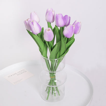 10Pcs PE Artificial Tulip Bouquet | Wedding Fake Flower Decor | Floral Arrangement Supplies