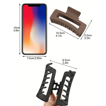 4 Teile/satz Frauen Mädchen Haar Klaue Clips Kaffee Schwarz Haar Klaue Rutschfeste Krabben Haarnadeln Haarspange Mode Haar Zubehör Geschenke 