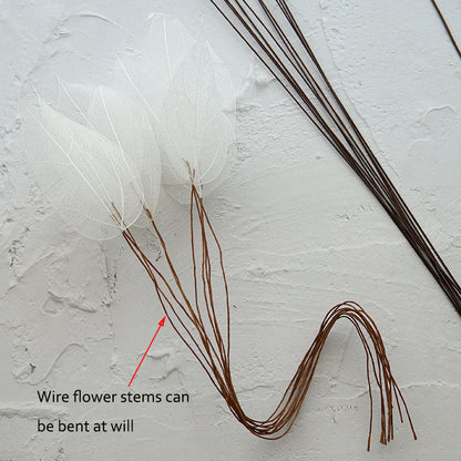 Home Decoration Lucency Leaf Artificial Flowers | Natural Vein Immortal Flowers | Wedding Table Decor with Wire Stem