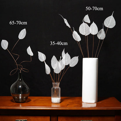 Home Decoration Lucency Leaf Artificial Flowers | Natural Vein Immortal Flowers | Wedding Table Decor with Wire Stem