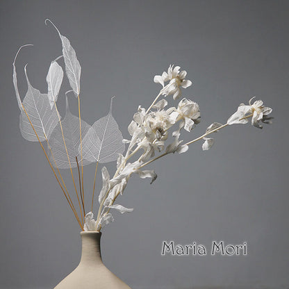Home Decoration Lucency Leaf Artificial Flowers | Natural Vein Immortal Flowers | Wedding Table Decor with Wire Stem