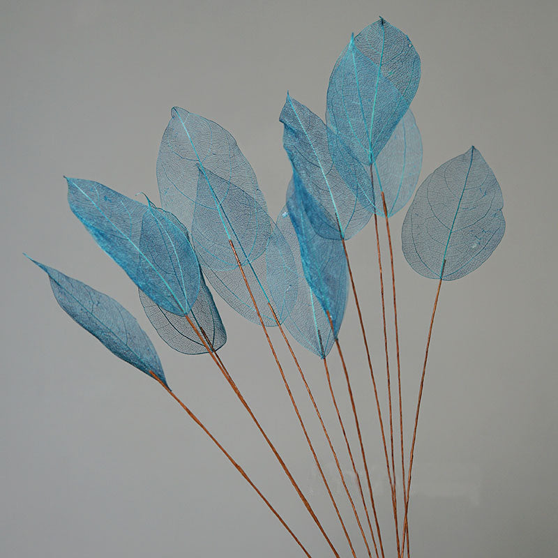 Home Decoration Lucency Leaves Natural Leaf Vein Immortal Artificial Flowers Wedding Table Decoration Wire Stem