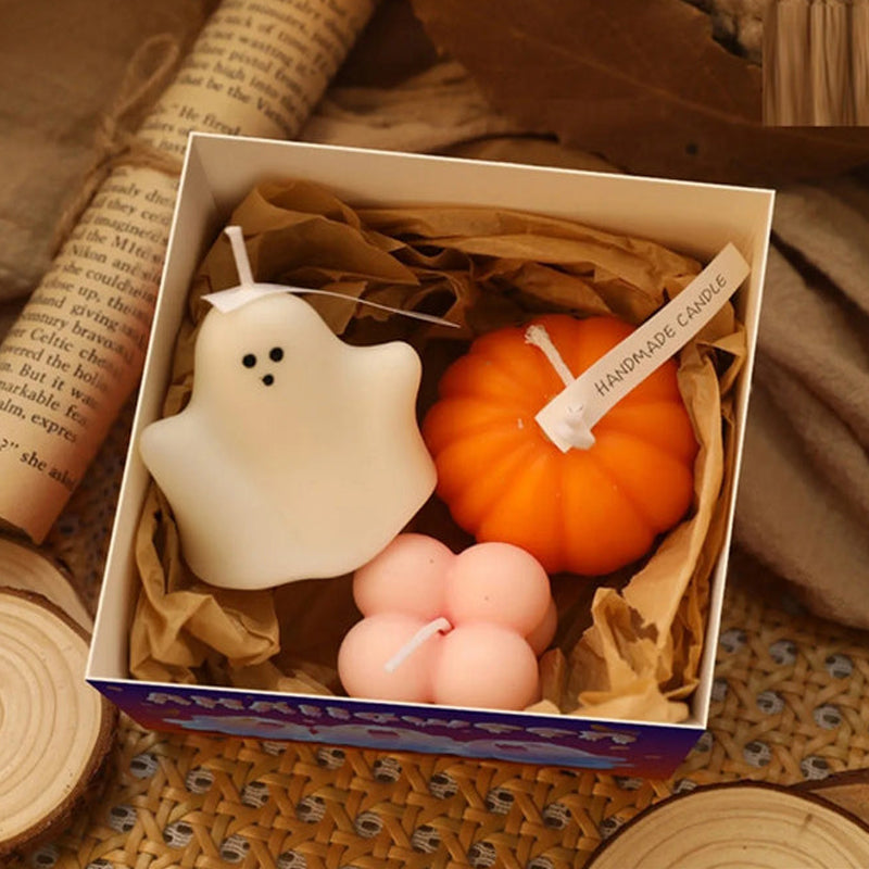 Halloween Scented Candle Ghost Pumpkin Gift Box Set Aromatherapy Holiday Cute Gift Home Fragrance Decoration Ornament Atmosphere