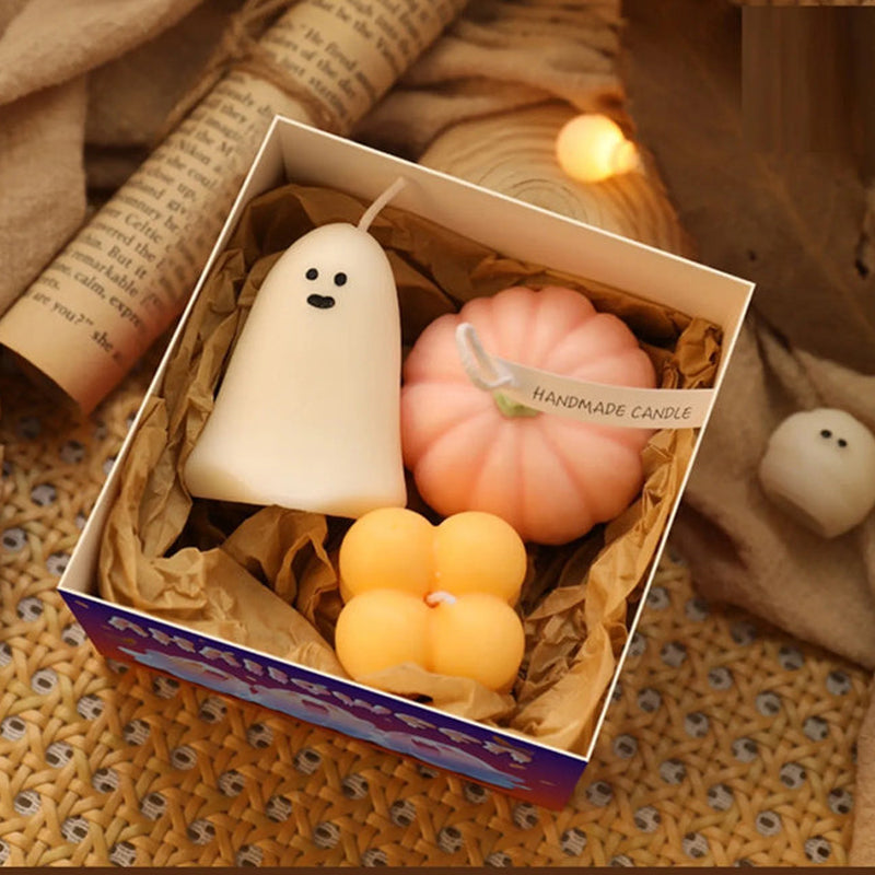 Halloween Scented Candle Ghost Pumpkin Gift Box Set Aromatherapy Holiday Cute Gift Home Fragrance Decoration Ornament Atmosphere