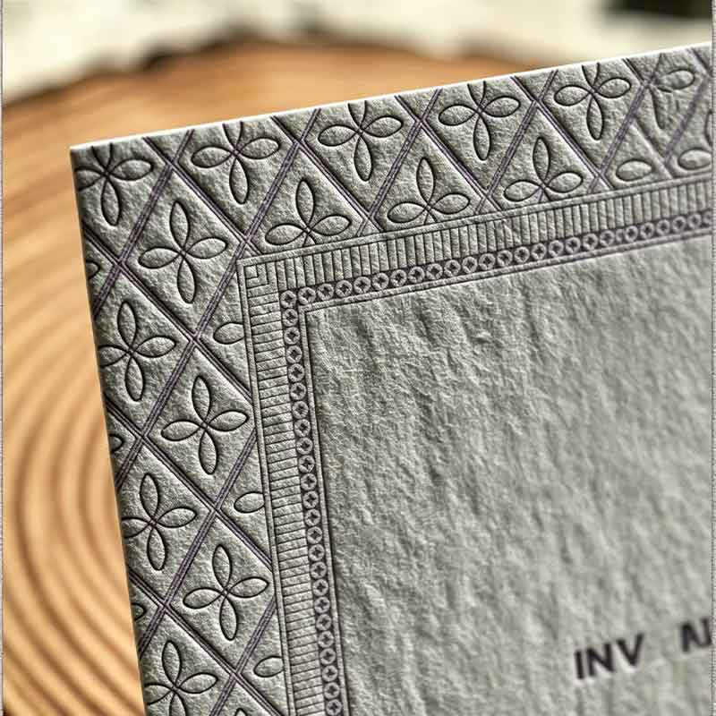Premium Bespoke Wedding Invitation Card, Personalized Embossed Floral Custom Wedding Stationery Luxury Invitation Card