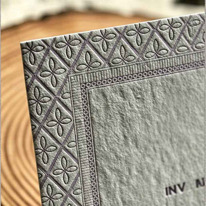 Premium Bespoke Wedding Invitation Card, Personalized Embossed Floral Custom Wedding Stationery Luxury Invitation Card