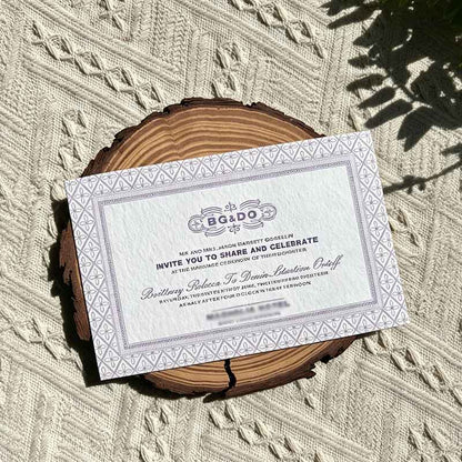 Premium Bespoke Wedding Invitation Card, Personalized Embossed Floral Custom Wedding Stationery Luxury Invitation Card