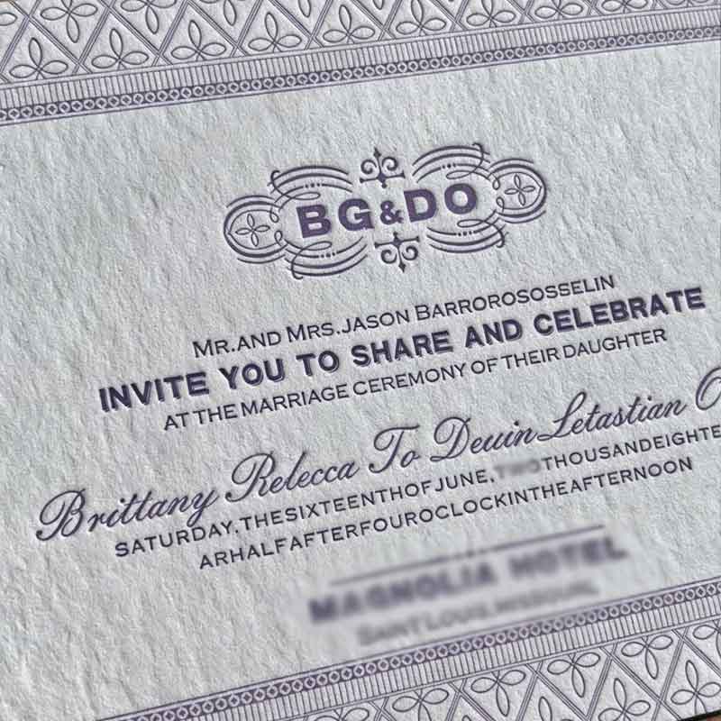 Premium Bespoke Wedding Invitation Card, Personalized Embossed Floral Custom Wedding Stationery Luxury Invitation Card