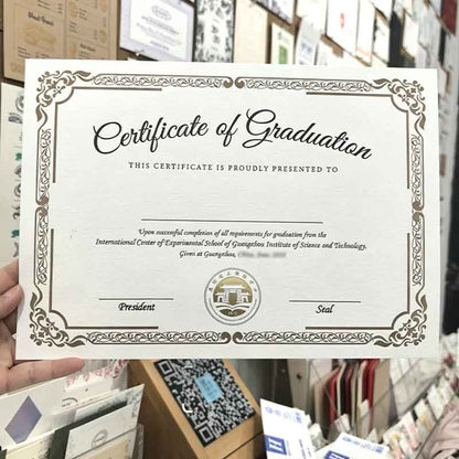 Custom Personalized Premium Pattern Certificate & High-End Card Customization Service