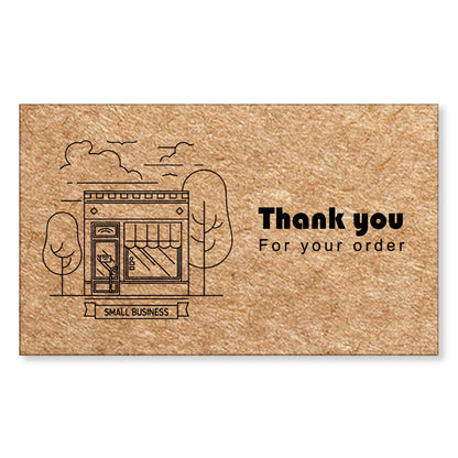 30pcs Natural Kraft Paper Thank You Card Enterprise Store Business Thank You Order Card Wholesale Custom Gift Decoration Card