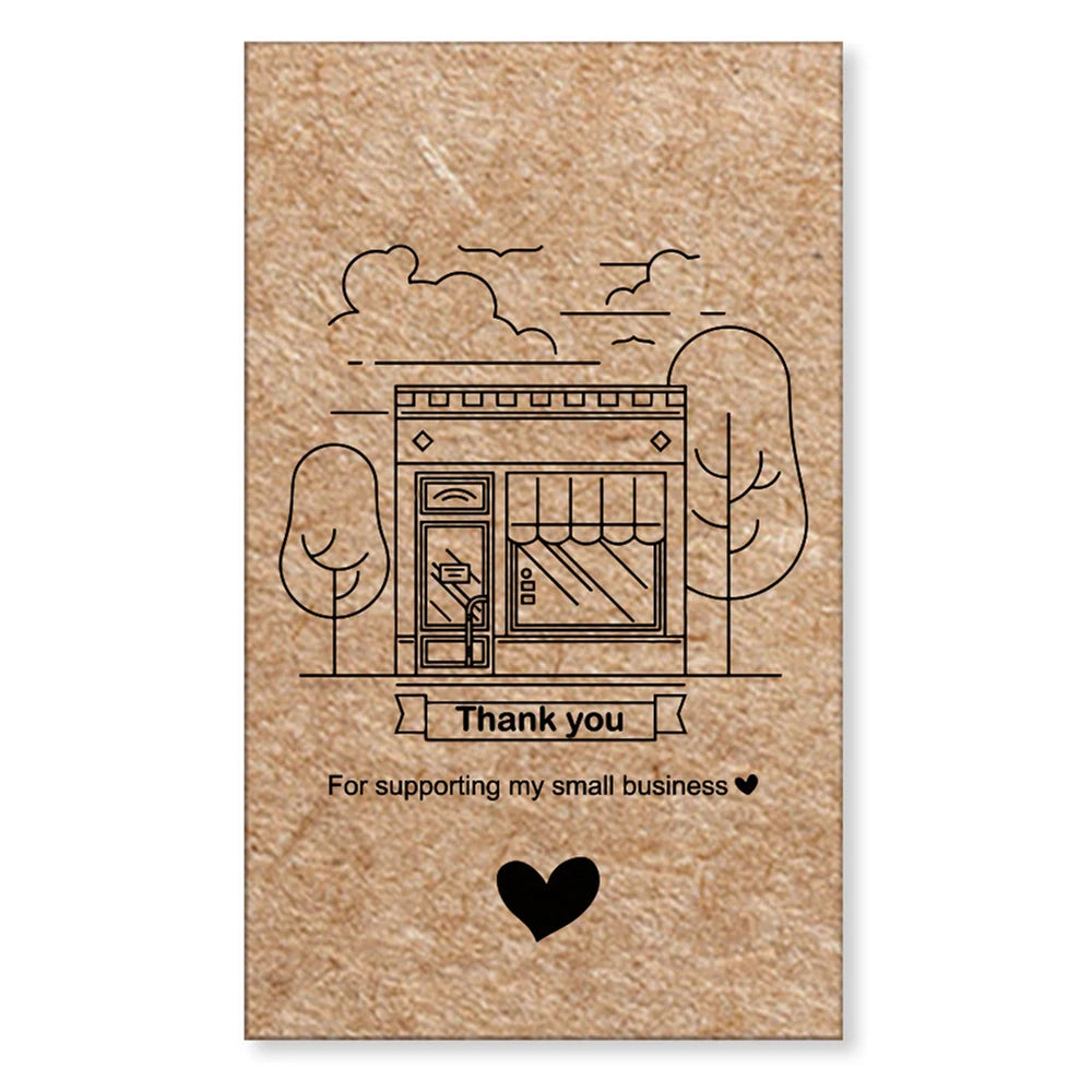 30pcs Natural Kraft Paper Thank You Card Enterprise Store Business Thank You Order Card Wholesale Custom Gift Decoration Card