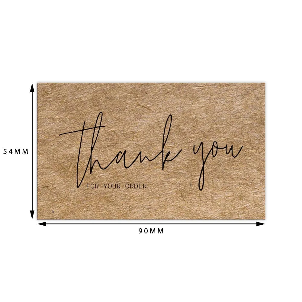 30pcs Natural Kraft Paper Thank You Card Enterprise Store Business Thank You Order Card Wholesale Custom Gift Decoration Card