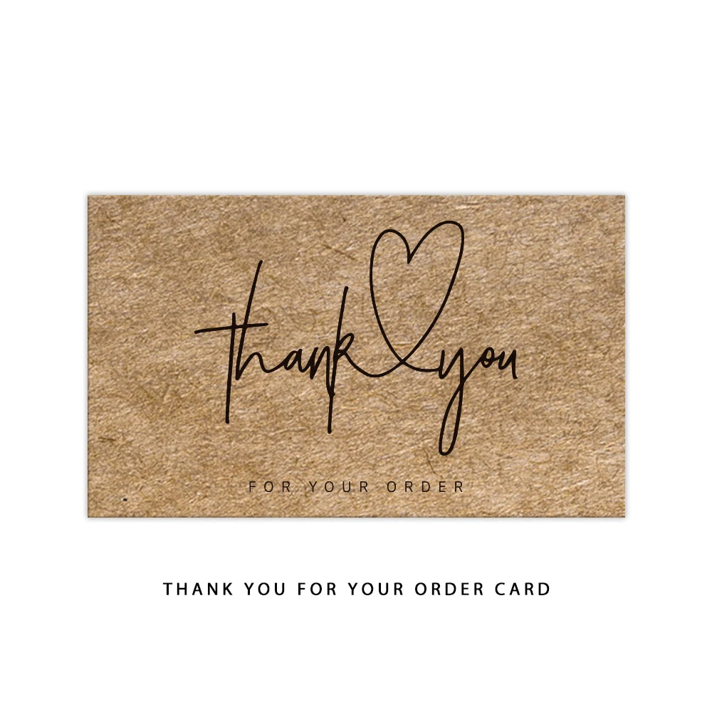 30pcs Natural Kraft Paper Thank You Card Enterprise Store Business Thank You Order Card Wholesale Custom Gift Decoration Card