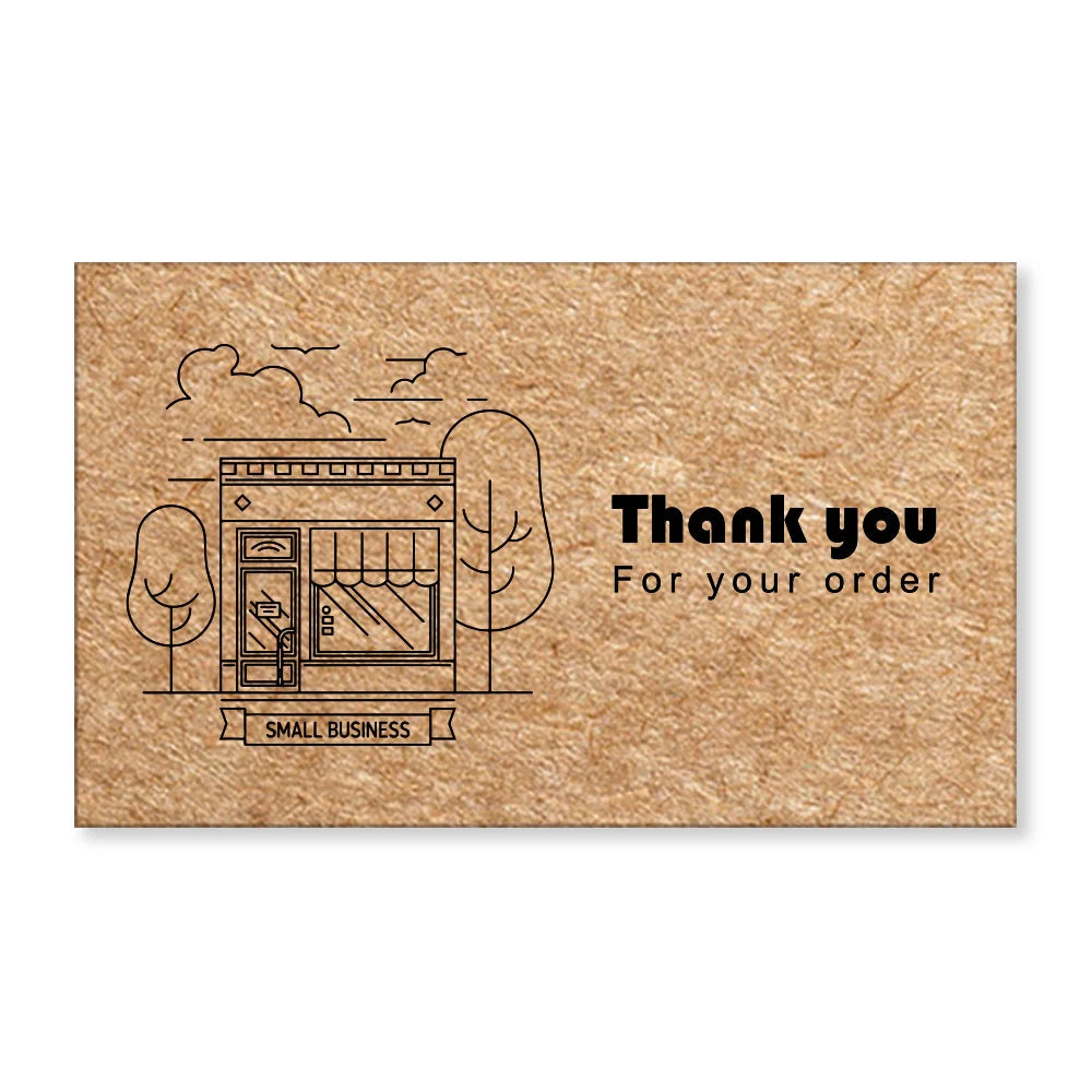 30pcs Natural Kraft Paper Thank You Card Enterprise Store Business Thank You Order Card Wholesale Custom Gift Decoration Card