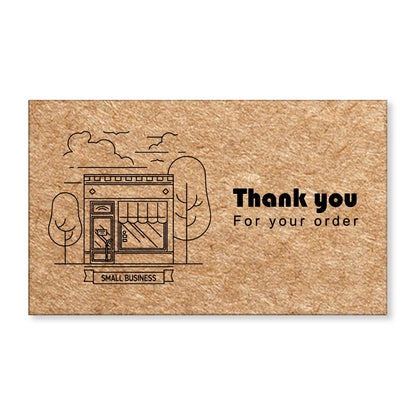 30pcs Natural Kraft Paper Thank You Card Enterprise Store Business Thank You Order Card Wholesale Custom Gift Decoration Card