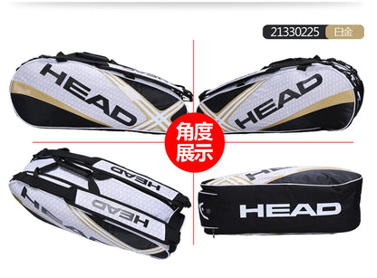 Original HEAD Tennis Bag Large Capaicity Tennis Rackets Bag 6 Tennis Racquets Bag Raquete Tennis Backpack Tenis For 6 Racquets