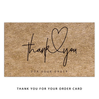 30pcs Natural Kraft Paper Thank You Card Enterprise Store Business Thank You Order Card Wholesale Custom Gift Decoration Card