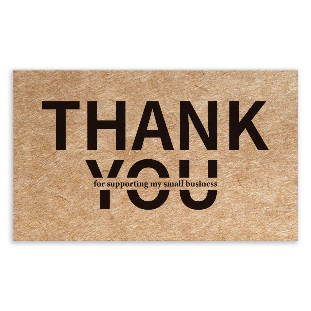 30pcs Natural Kraft Paper Thank You Card Enterprise Store Business Thank You Order Card Wholesale Custom Gift Decoration Card