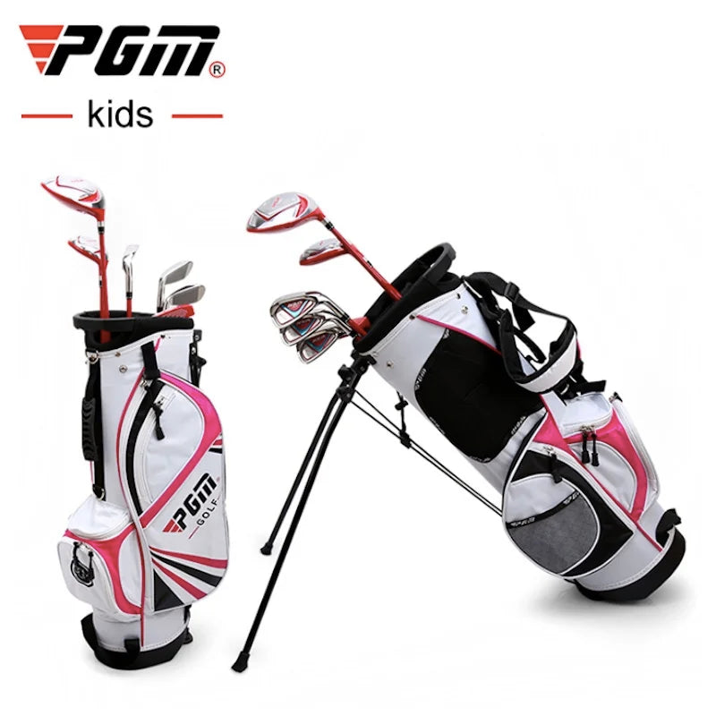 PGM Kids Golf NSR Clubs Set Left/Right Handed Stainless Steel 135-155cm Children Beginners Practice 6pcs Pole with Bag JRTG006