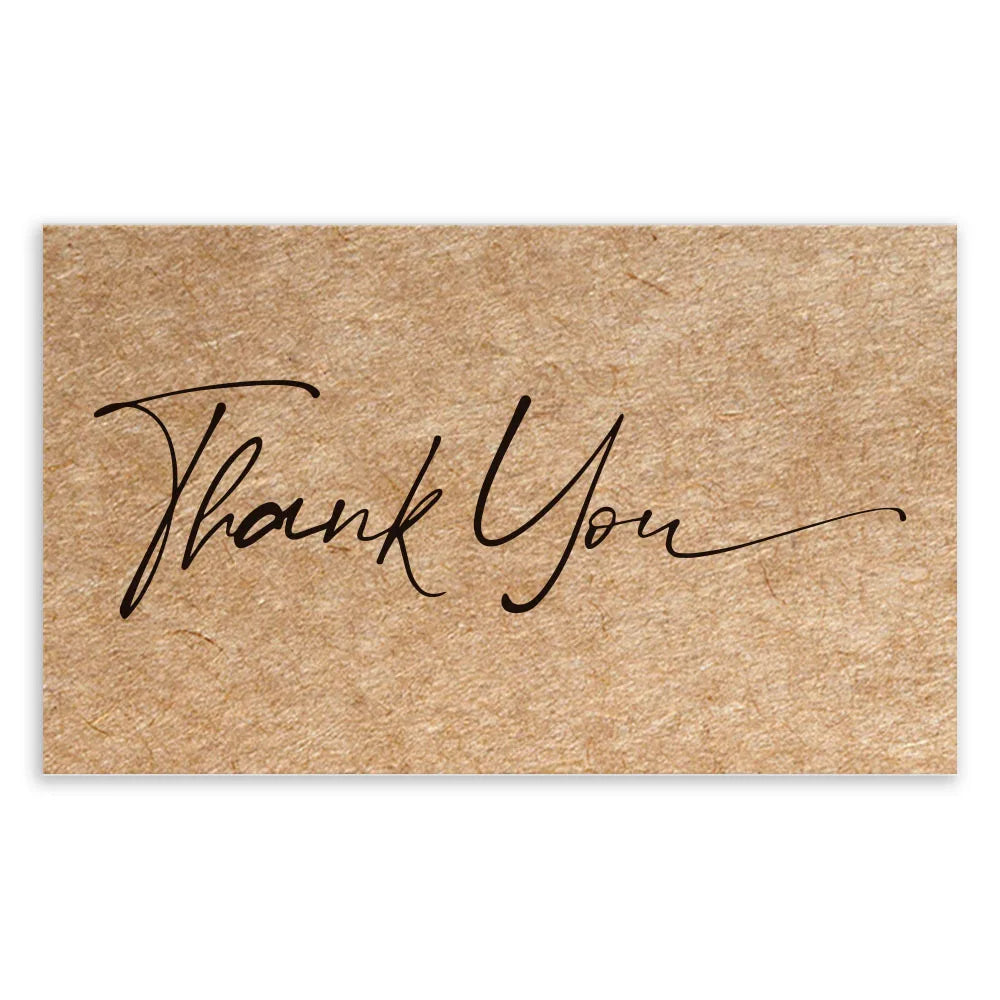 30pcs Natural Kraft Paper Thank You Card Enterprise Store Business Thank You Order Card Wholesale Custom Gift Decoration Card
