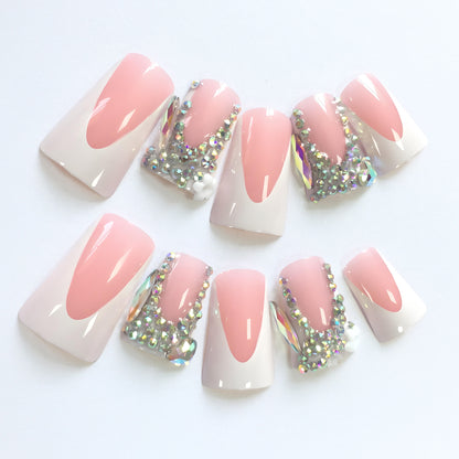 Colorful rhinestone nail polish, personalized luxury with one click