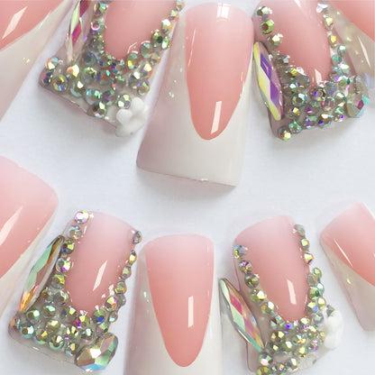 Colorful rhinestone nail polish, personalized luxury with one click