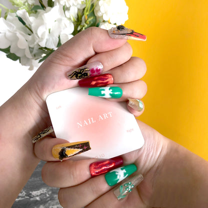 Super Cool Halloween Colorful Personalized Wearable Nails | Spooky Trendy Nail Art