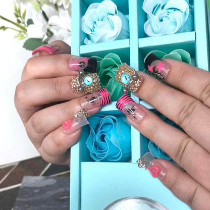 Halloween Sweet & Cool Spider Web Spider Star Wearable Nails | Nail Sticker Decor False Nails