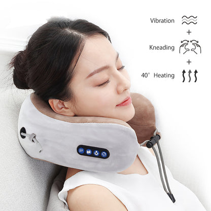 Electric Neck Massager U-shaped Pillow Multifunctional Portable Shoulder Cervical Massager