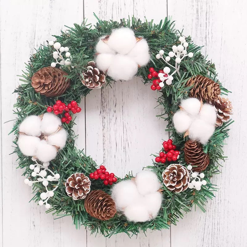 Christmas Wreath Door Hanging Ornaments Merry Christmas Decoration For Home New Year Navidad Pendant