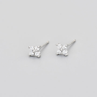 Sterling Silver Clover Mini Stud Earrings For Fashion Women's Party Popular Fine charming Jewelry Cute Accessories