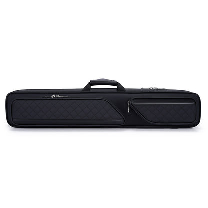 7-Hole 1/2 Billiard Cue Bag, Portable Oxford Cloth Cue Case with Leather Trim for Big Head Cues