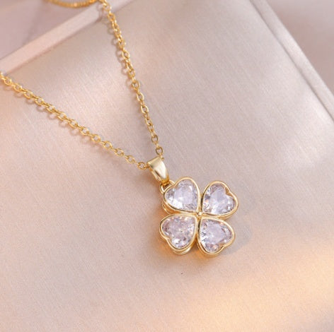 Fashion Lucky Simple Four Leaf Clover For Women Girls Exquisite Elegant Pendant Necklace Temperament Jewelry Gifts