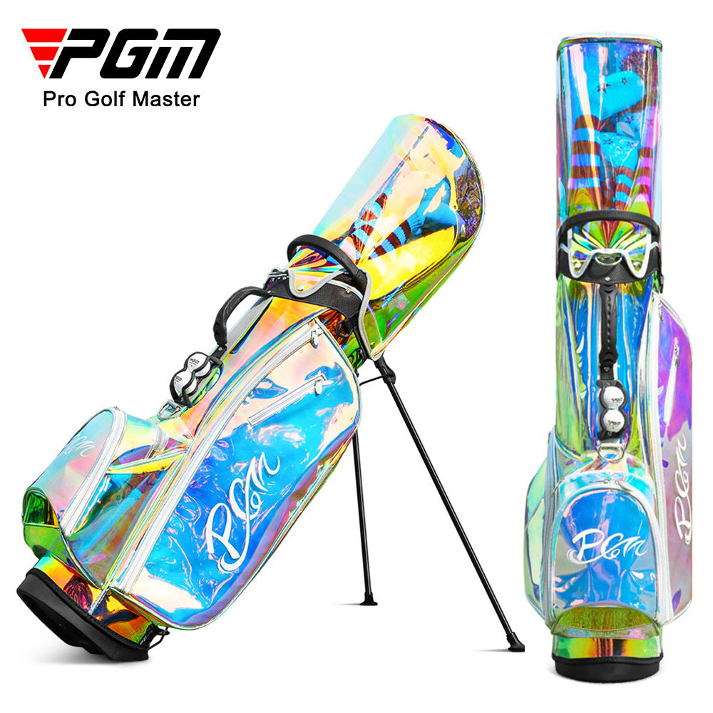 PGM跨境高尔夫球包女士七彩色TPU带球夹稳固脚架炫彩高尔夫支架包