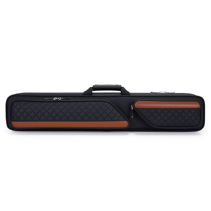 7-Hole 1/2 Billiard Cue Bag, Portable Oxford Cloth Cue Case with Leather Trim for Big Head Cues