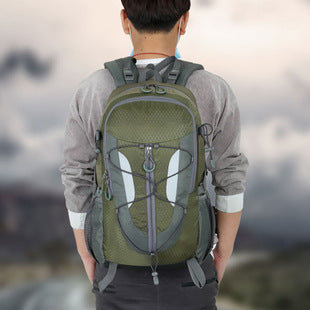 Water-Resistant Hiking Backpack, Large Capacity Spine Support Load-Reduction Rucksack for Outdoor Trekking & Long Trips