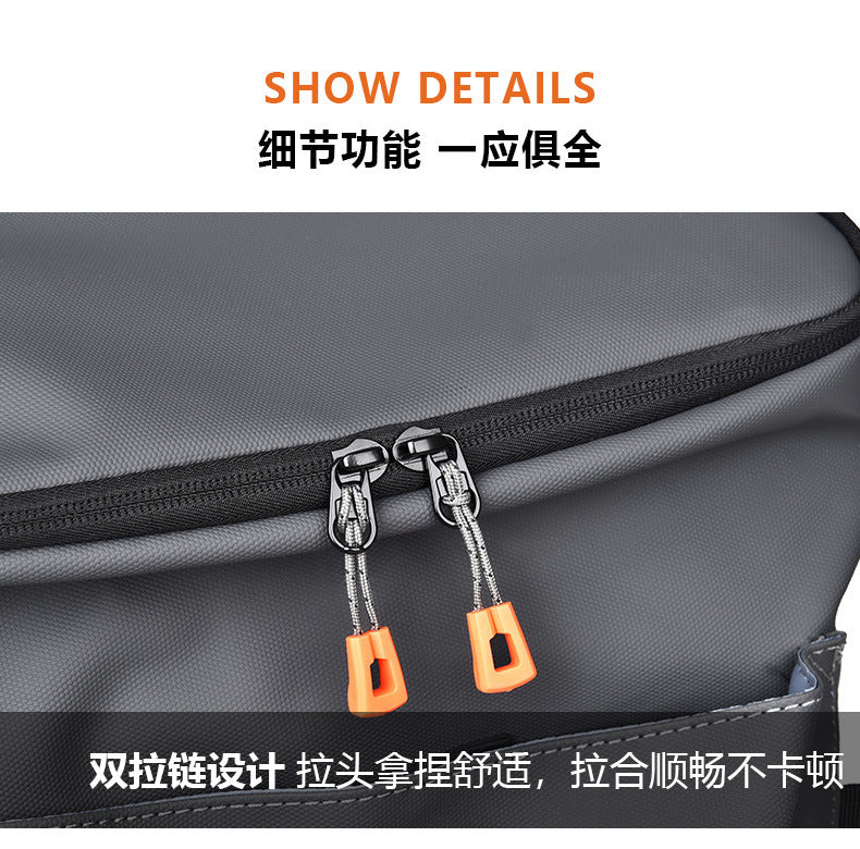 跨境新款商务背包男士双肩包大容量旅行电脑包工装机能包潮流PU皮