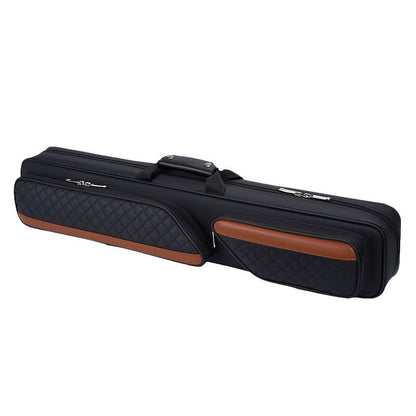 7-Hole 1/2 Billiard Cue Bag, Portable Oxford Cloth Cue Case with Leather Trim for Big Head Cues