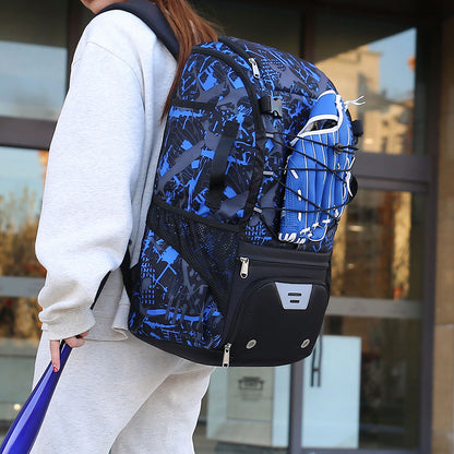 New Floral Waterproof Nylon Sports Bag for Rugby, Baseball & Hockey, Separate Shoe Compartment, Also for Handball