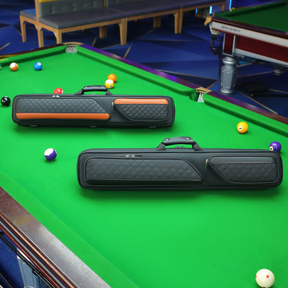 7-Hole 1/2 Billiard Cue Bag, Portable Oxford Cloth Cue Case with Leather Trim for Big Head Cues