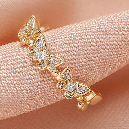 Fashion Simple Mini Open Rings for Women Gold Plated Star Butterfly Adjustable Ring Gorgeous Delicate Jewelry