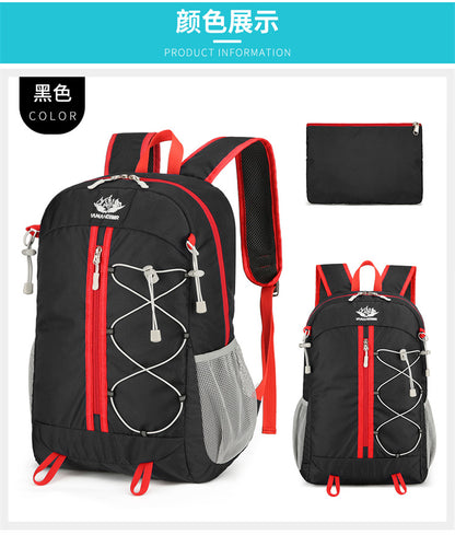Ultra Lightweight Foldable Large Capacity Oxford Cloth Backpack, Multi-functional Casual Outdoor Hiking Backpack