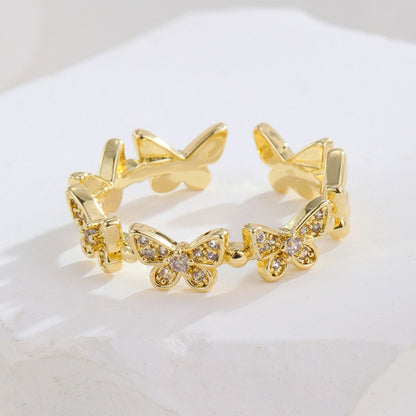 Fashion Simple Mini Open Rings for Women Gold Plated Star Butterfly Adjustable Ring Gorgeous Delicate Jewelry