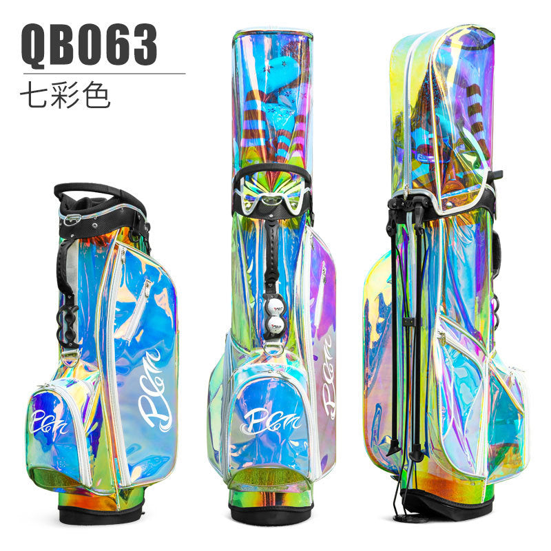 PGM跨境高尔夫球包女士七彩色TPU带球夹稳固脚架炫彩高尔夫支架包