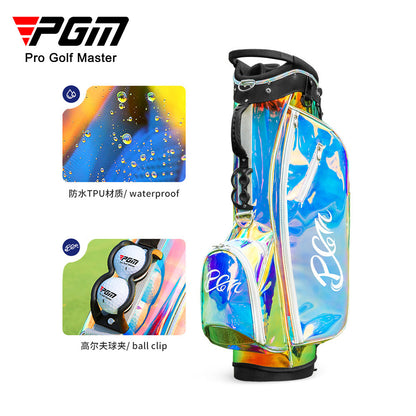 PGM跨境高尔夫球包女士七彩色TPU带球夹稳固脚架炫彩高尔夫支架包