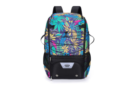 New Floral Waterproof Nylon Sports Bag for Rugby, Baseball & Hockey, Separate Shoe Compartment, Also for Handball